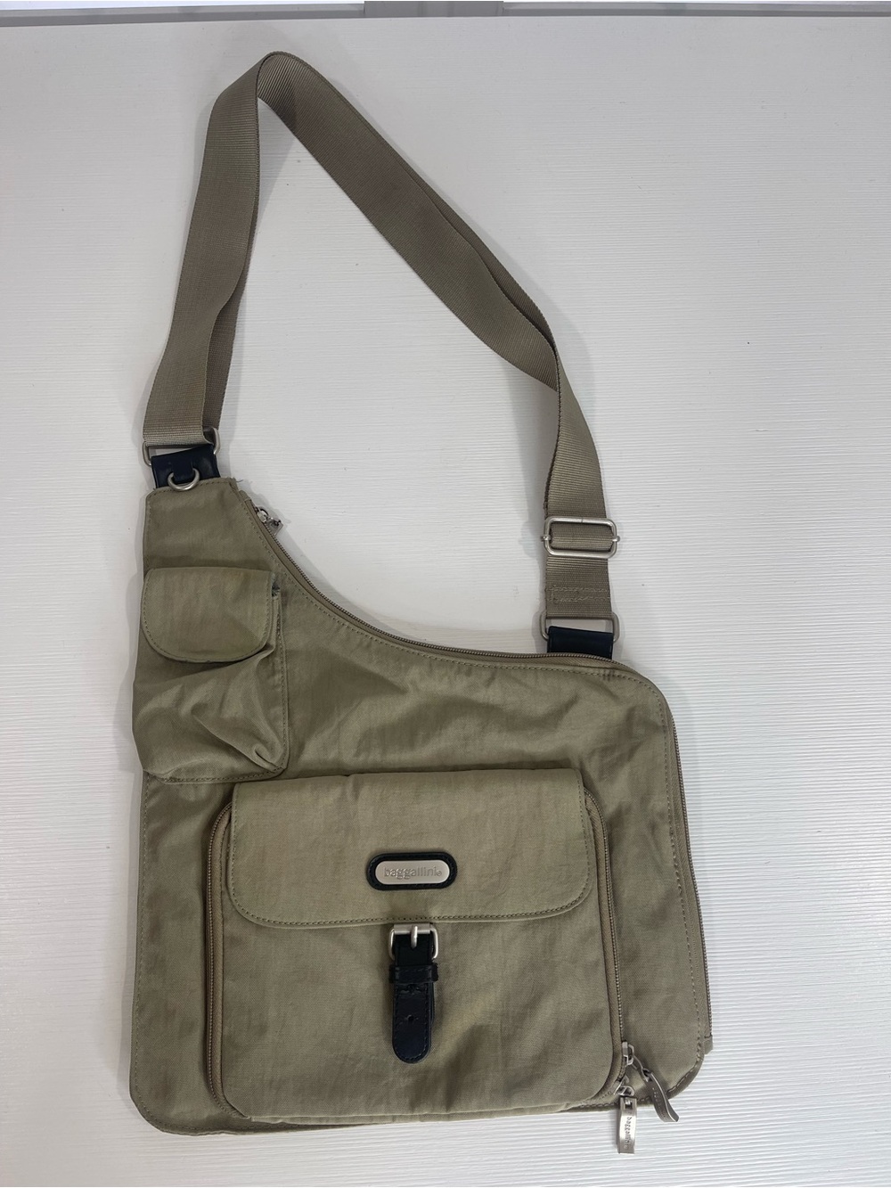 Bagallini Crossbody Sling Bag in Khaki Color